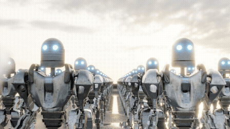 robot army marching