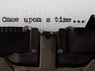 "once upon a time" imprinted on paper with typewriter